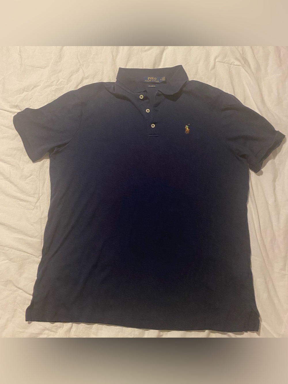 Ralph Lauren Men's Navy Short-Sleeve Polo with Embroidered Pony